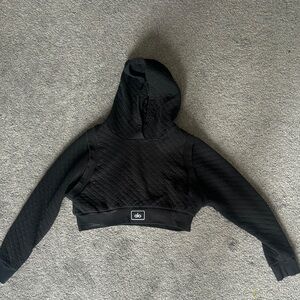 ALO Yoga Black Quilted Women's Hoodie Sweater